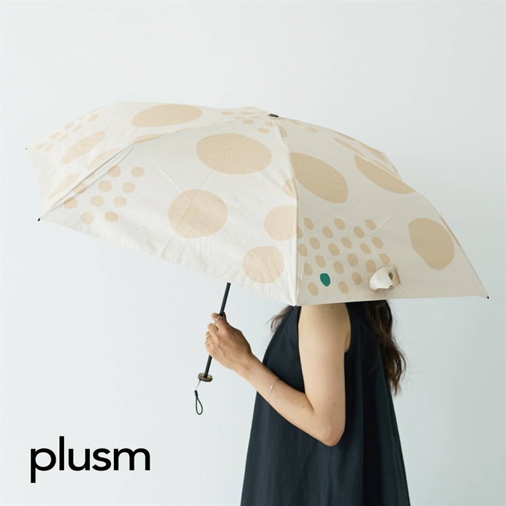 【392 plus m】折りたたみ傘 晴雨兼用 PU MINI 55cm マル Q349