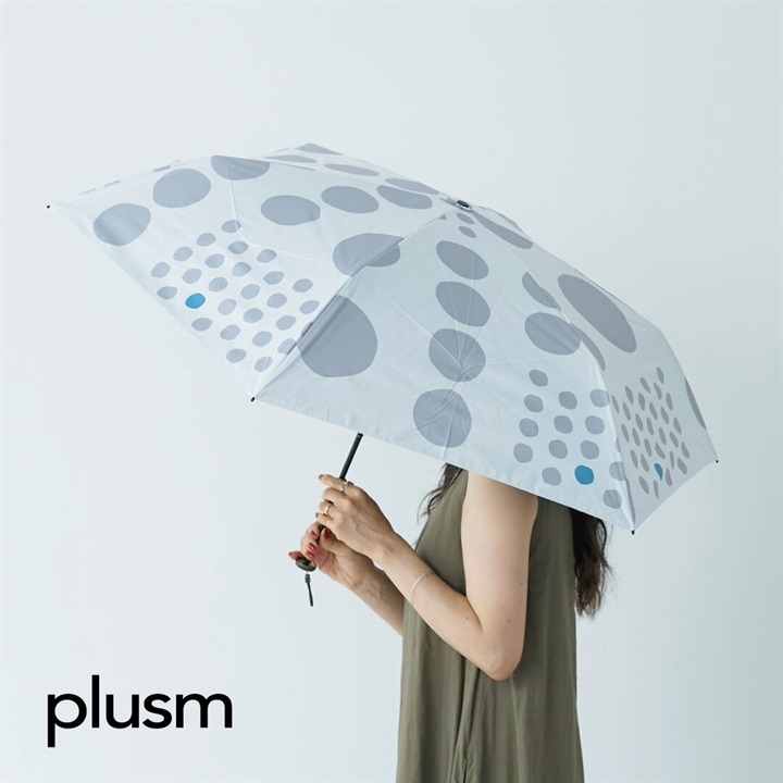 【392 plus m】折りたたみ傘 晴雨兼用 PU MINI 55cm マル Q349