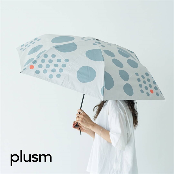 【392 plus m】折りたたみ傘 晴雨兼用 PU MINI 55cm マル Q349