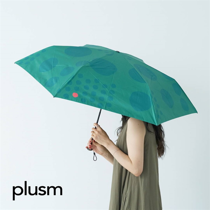 【392 plus m】折りたたみ傘 晴雨兼用 PU MINI 55cm マル Q349