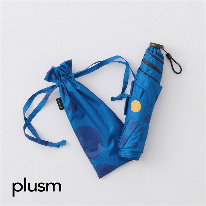 【392 plus m】折りたたみ傘 晴雨兼用 PU MINI 55cm マル Q349