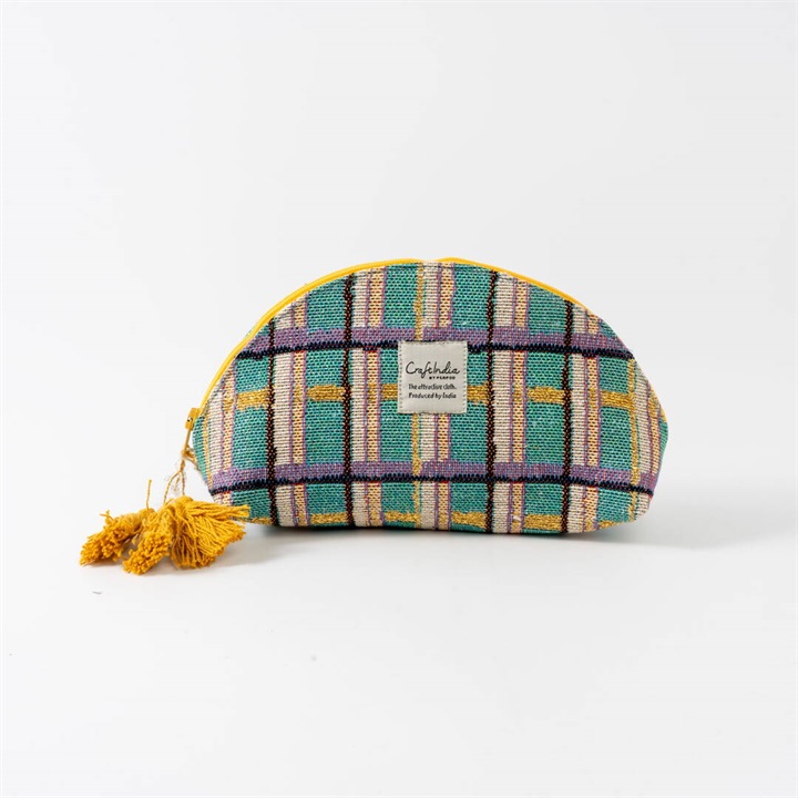 【Craft India】ジャガードマルチポーチ ミーナチェック