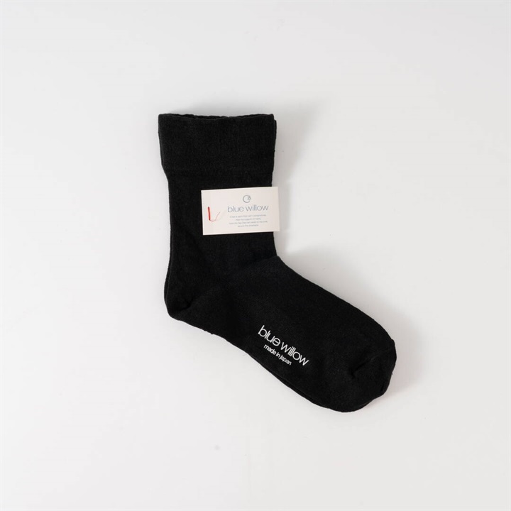 【blue willow】リネン 無地ソックス