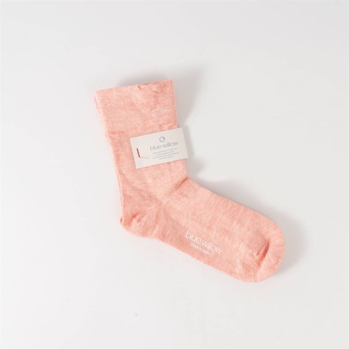 【blue willow】リネン 無地ソックス