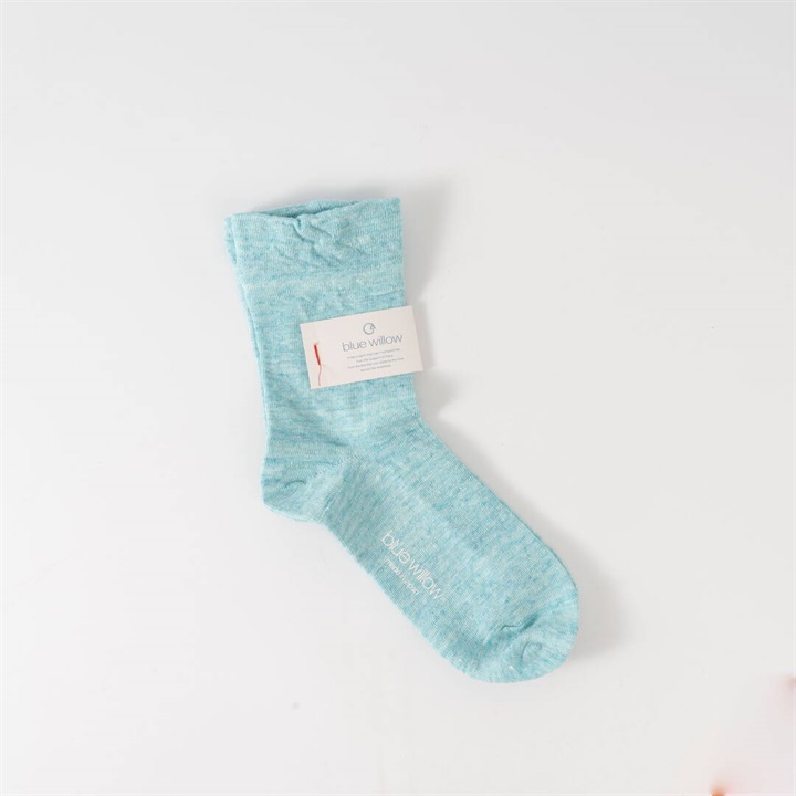 【blue willow】リネン 無地ソックス