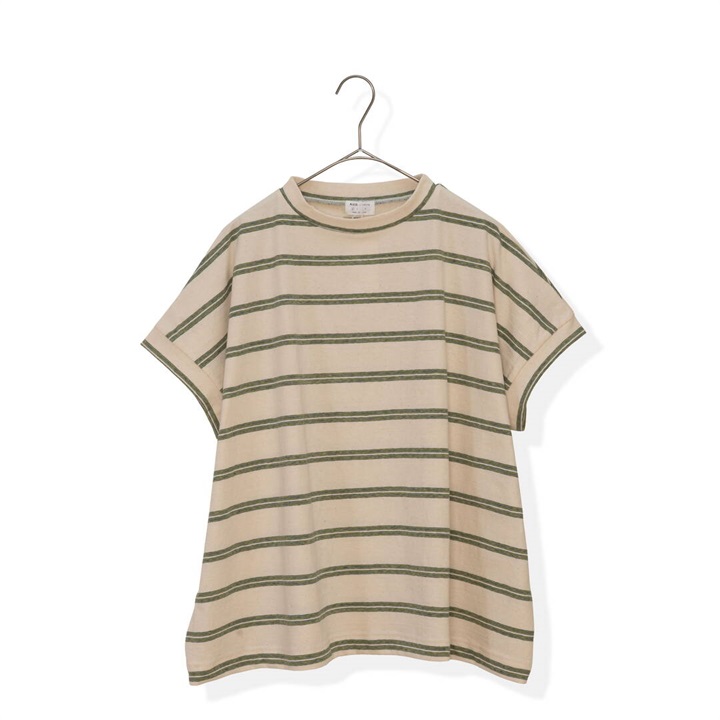 【AUG relaxing】ワイドフレンチ ビンテージボーダー 半袖Tシャツ