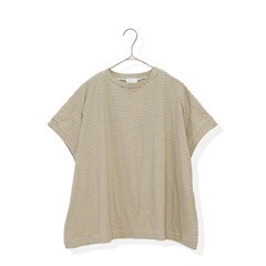 【AUG relaxing】ワイドフレンチ ビンテージボーダー 半袖Tシャツ(110 PL×YELLOW)
