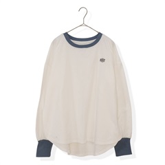 【iriey】配色リンガーロング 長袖 Tシャツ(06オフシロ)