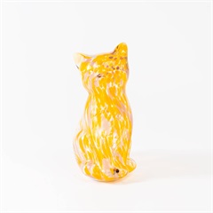 マーブルガラス LEDライト キャット(オレンジ)