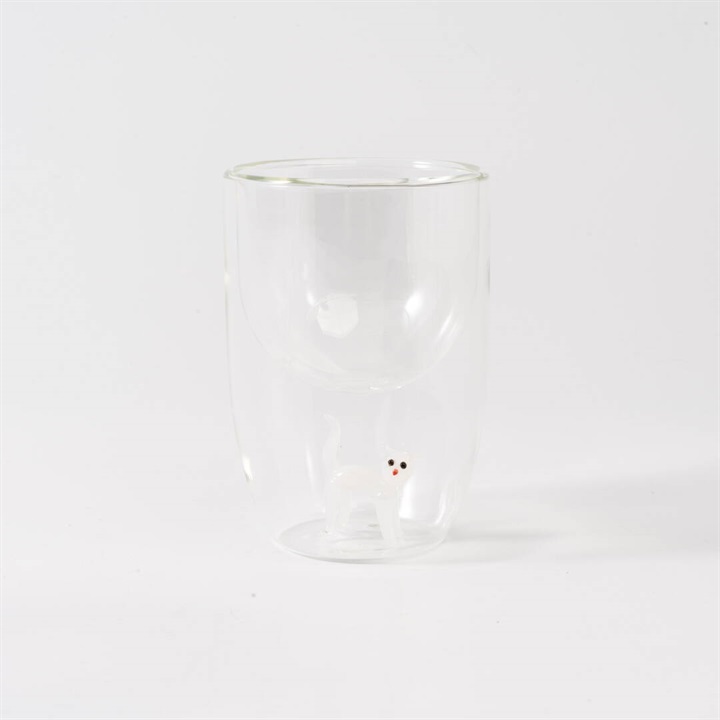 ダブルウォールグラス DOG&CAT(キャットホワイト)