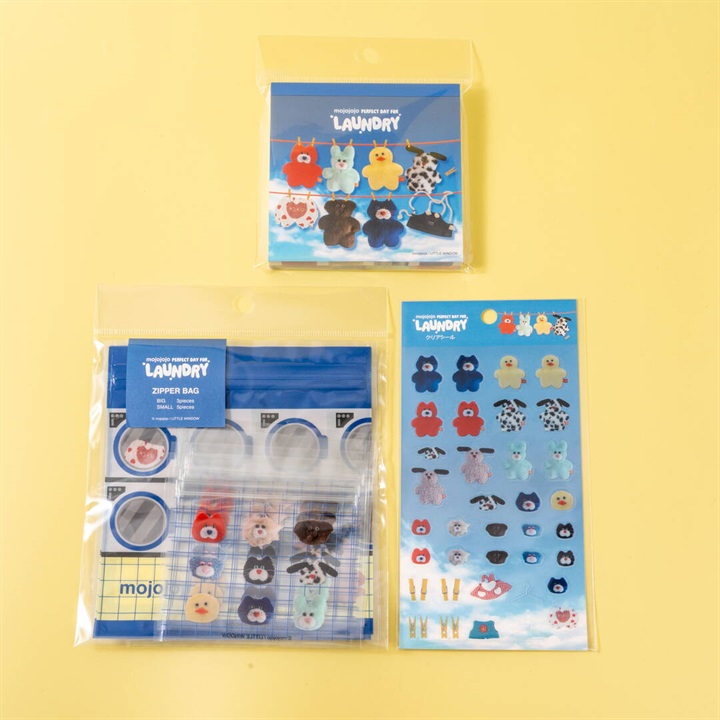 ＜セット商品＞【mojojojo】シール＋スクエアメモ＋ジッパーバック