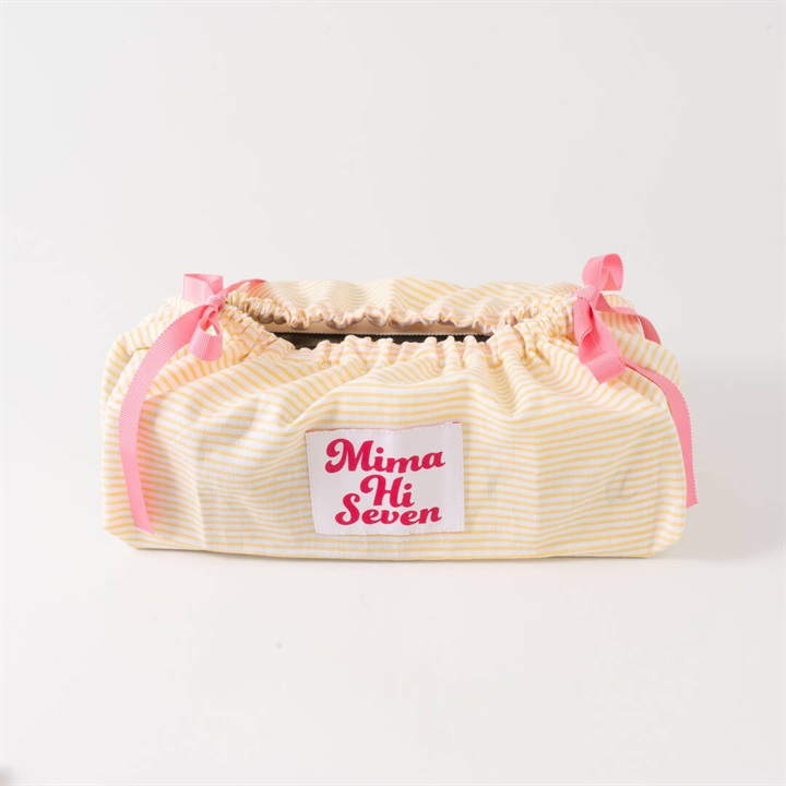 【Mima Hi Seven】播州織 ティッシュケース てんとてん別注 ＜数量限定＞(イエローボーダー)