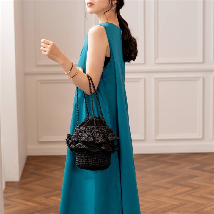 【shesay】フリルのショルダーバッグ(BK)