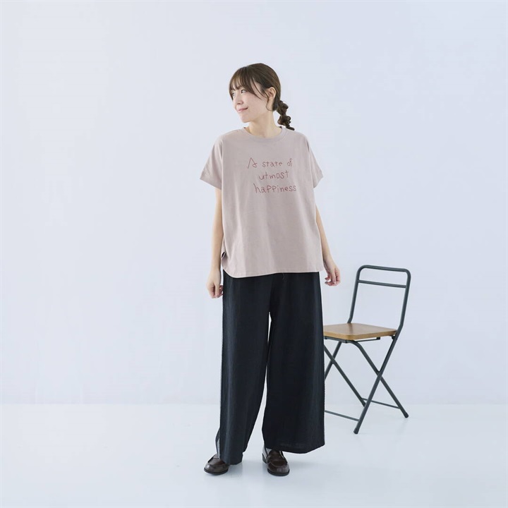 【Cloudnine】UV加工ロゴ刺繍4分袖Tシャツ