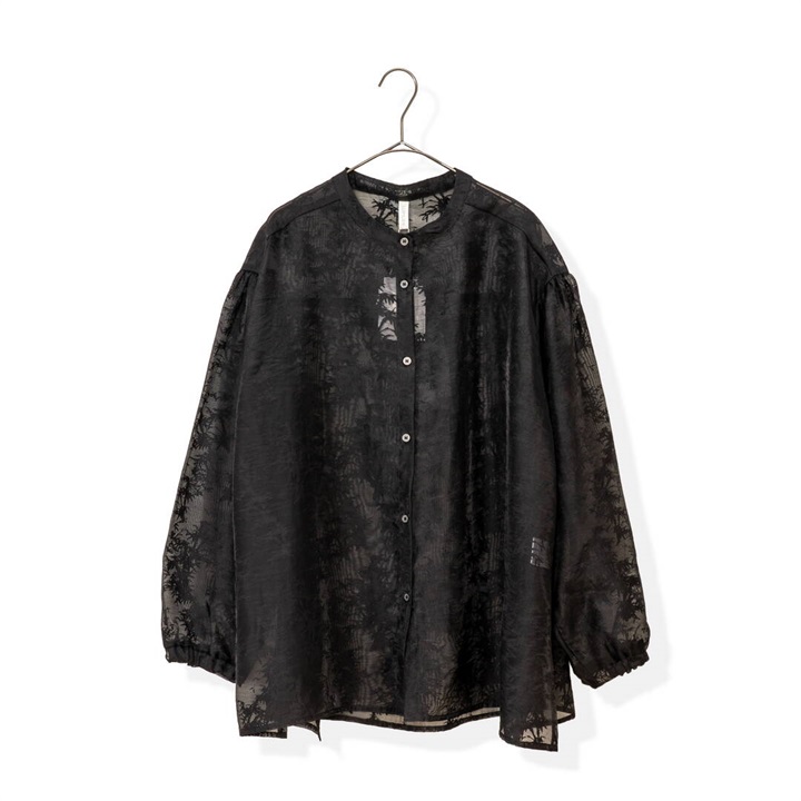 【Lupilien】ボリュームスリーブ前開き長袖ブラウス