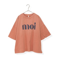 【Lupilien】ピグメント天竺袖スリット半袖Tシャツ(052APPRICOT)