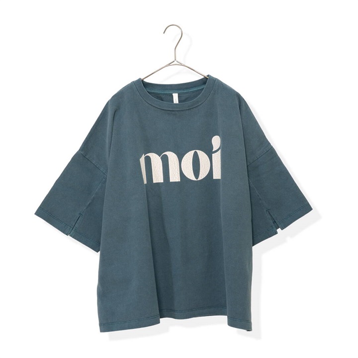 【Lupilien】ピグメント天竺袖スリット半袖Tシャツ