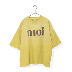 【Lupilien】ピグメント天竺袖スリット半袖Tシャツ(028LIME GREEN)