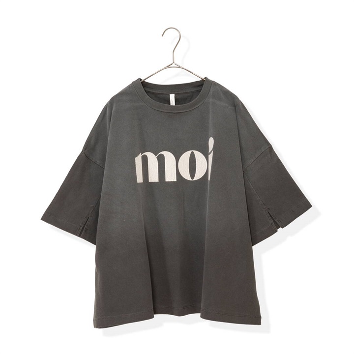 【Lupilien】ピグメント天竺袖スリット半袖Tシャツ