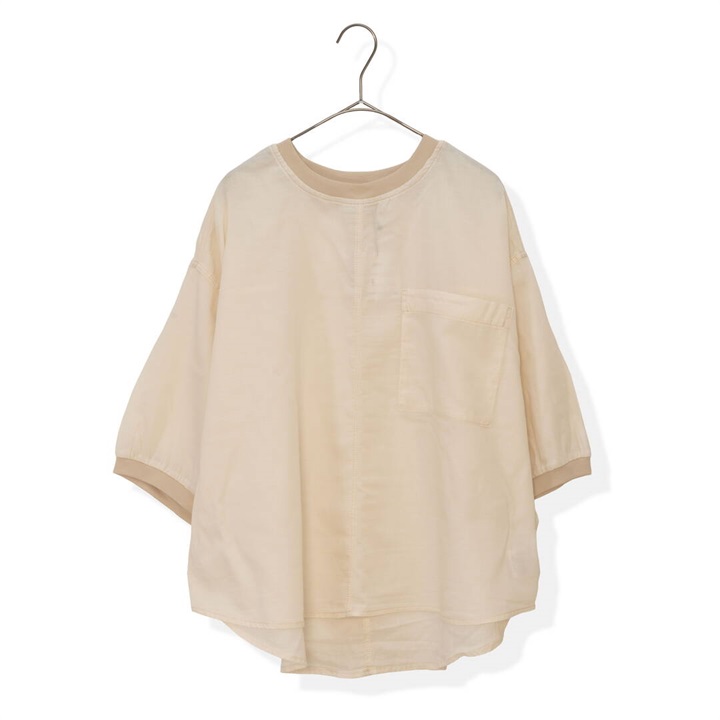 【le colis】シアーデニムドルマンスリーブ6分袖プルオーバー