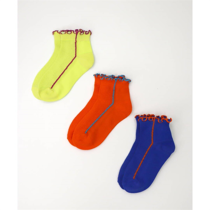 【stample】メッシュメロウ ラインショートソックス 3P B柄