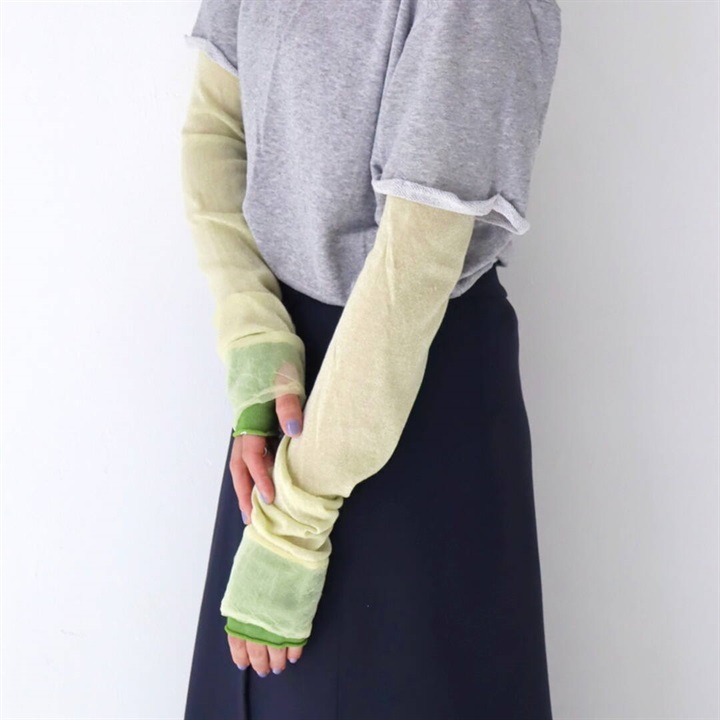 【KIVISDOU】バレリーナフリル UVアームカバー(36 イエロー)