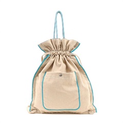 【cooco】2WAY デニムスナップ 巾着バッグ(300 ベージュ)