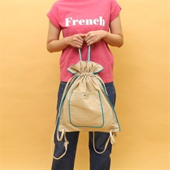 【cooco】2WAY デニムスナップ 巾着バッグ