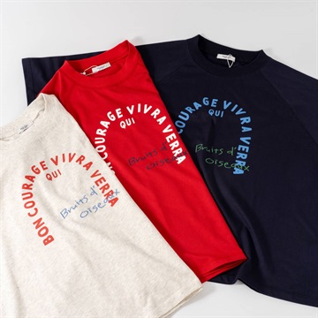 【POU DOU DOU】ラグラン半袖Tシャツ アーチロゴプリント