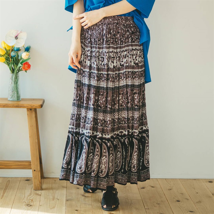 【M.M.O】プリントクリンクルスカート