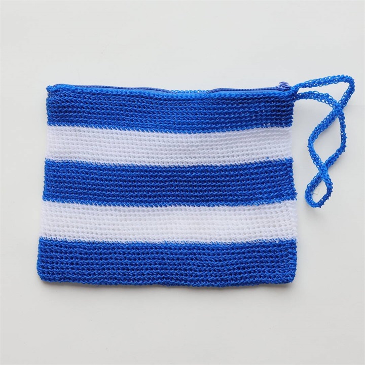 【yao】ネットポーチ Net Pouch L 95008(BL×WH)