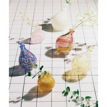 【artipur COTTAGE】手吹きガラスバルーンフラワーベース