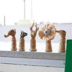 【People Tree】手編みジュートアニマルオブジェ 5個セット(01生成り系)