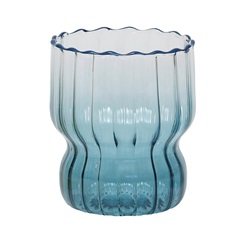 CHARMI グラデーションガラス スカラップスタッキンググラス 350ml(Marine blue)