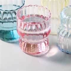 CHARMI グラデーションガラス スカラップスタッキンググラス 350ml(Pink sparkle)