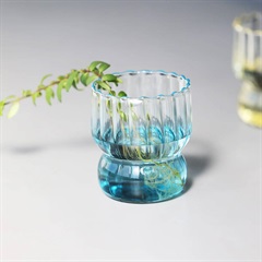 CHARMI グラデーションガラス スカラップスタッキンググラス 350ml(Sky drop)