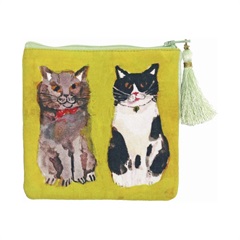 【アトリエKOTETSU】クッションポーチ S(ネコ GR)