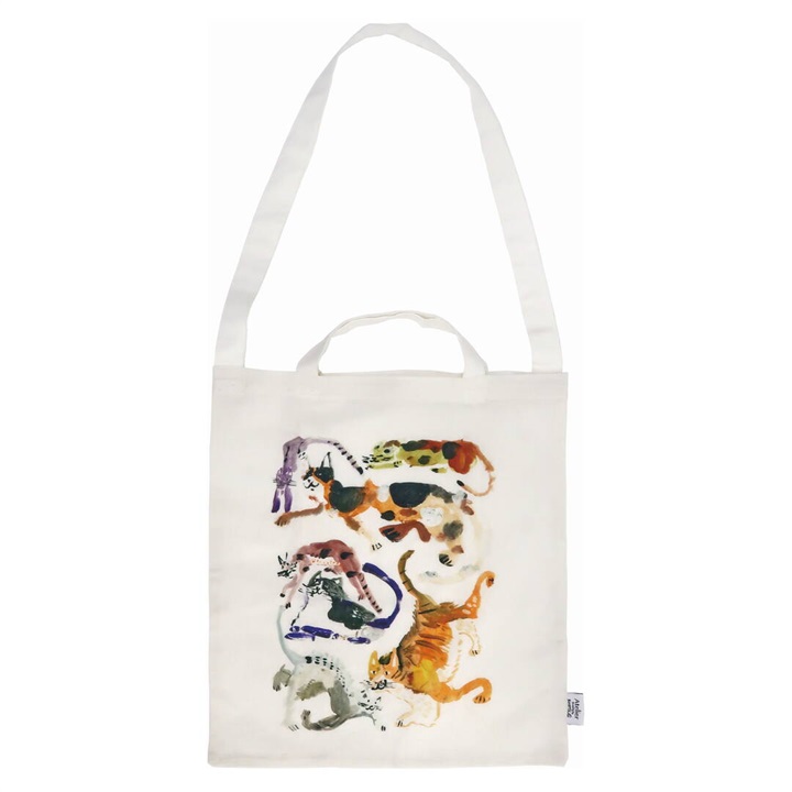 【アトリエKOTETSU】トートバッグ コットンリネン(ネコ)