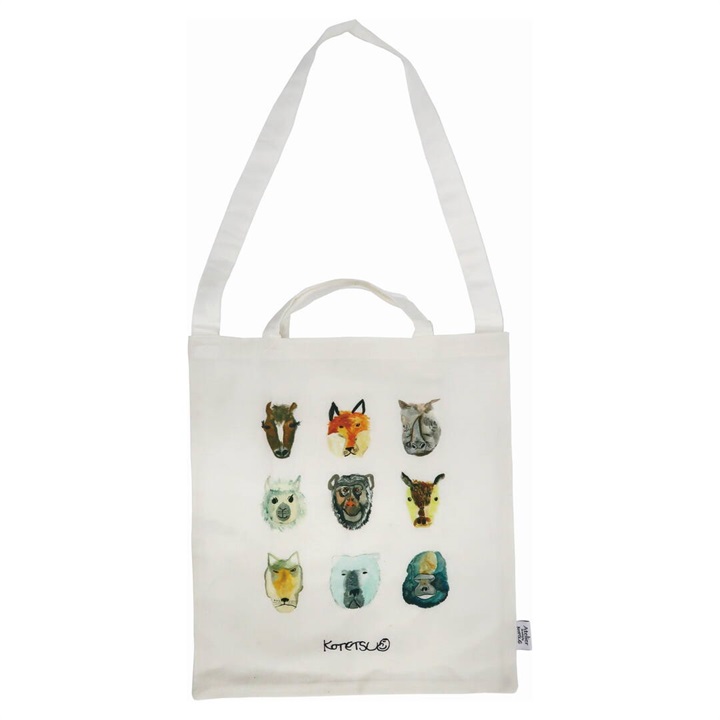 【アトリエKOTETSU】トートバッグ コットンリネン(アニマルフレンズ)