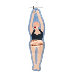 【rice】タフテッドフロアマット Retro Swimster(Blue)
