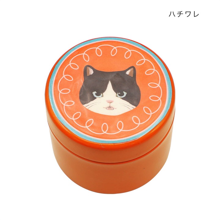 キャット アイアン ラウンドボックス(ハチワレ)