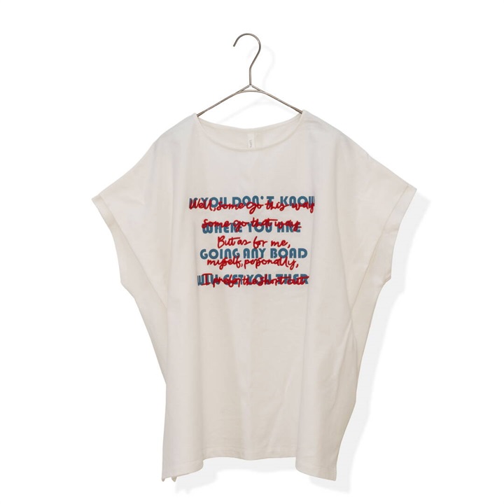 【Lupilien】フレンチスリーブTシャツ 重ね文字ロゴ