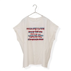 【Lupilien】フレンチスリーブTシャツ 重ね文字ロゴ(002OFF WHITE)