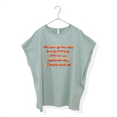 【Lupilien】フレンチスリーブTシャツ 重ね文字ロゴ(025MINT)