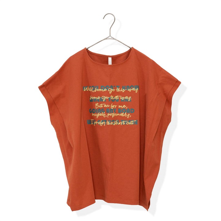【Lupilien】フレンチスリーブTシャツ 重ね文字ロゴ