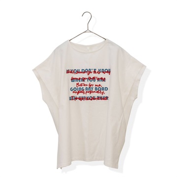 【Lupilien】フレンチスリーブTシャツ 重ね文字ロゴ