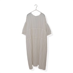 【Lupilien】半袖ワンピース クラッシュボイル 前開き 2WAY(241OFF WHITE)