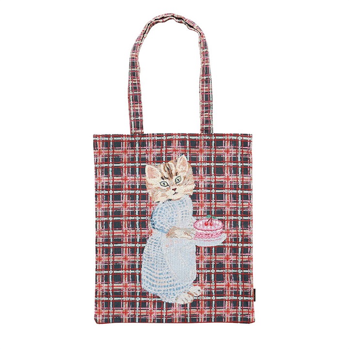 【Nathalie Lete】Rectangle tote Check トートバッグ(Blue eye)