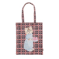 【Nathalie Lete】Rectangle tote Check トートバッグ(Blue eye)