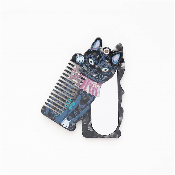 【Nathalie Lete】Comb＆Mirror Lucky cat コーム＆ミラー(BK)